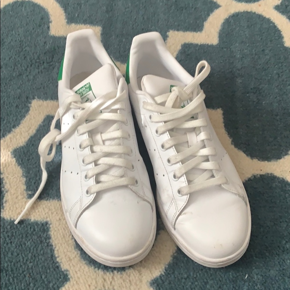 Adidas Stan Smith White and Green Sneakers
